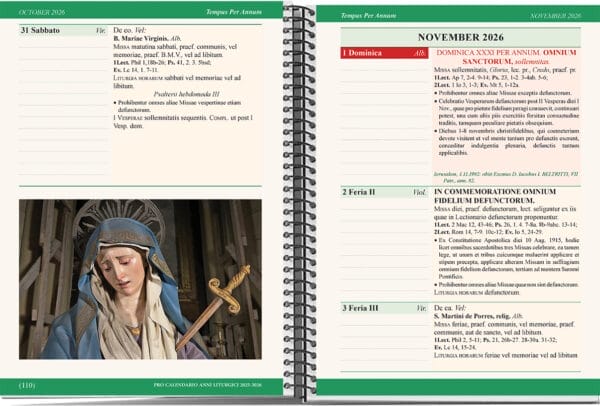 التقويم الليتورجي (الأوردو) باللاتيني 2025-2026